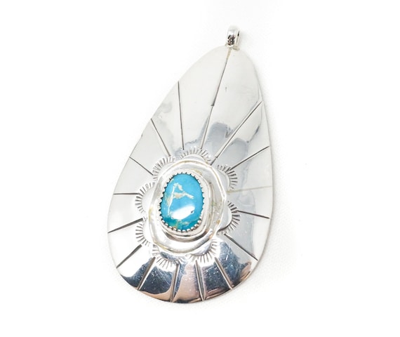 Vtg Native American Eddie Chee Turquoise Sterling… - image 1