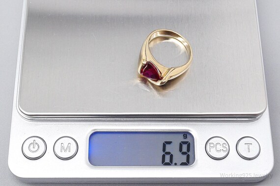 UTC Lab Ruby Gold Over Sterling Silver Ring - Siz… - image 9