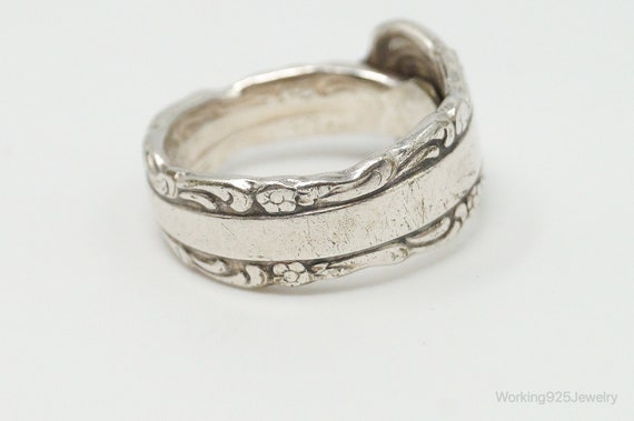 Antique 1881 Rogers Oneida Spoon Wrap Silver Ring… - image 4