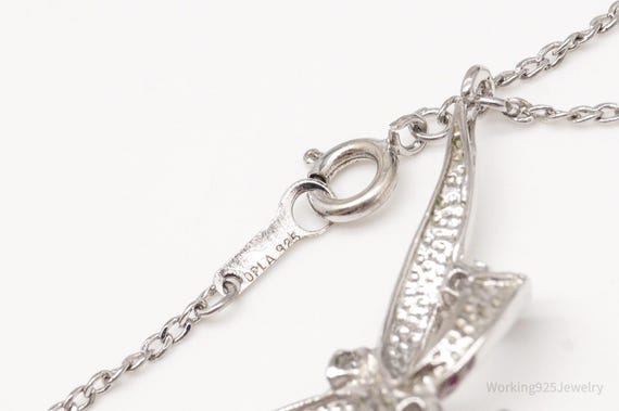 Vintage Simulated Ruby & Simulated Diamond Sterli… - image 7