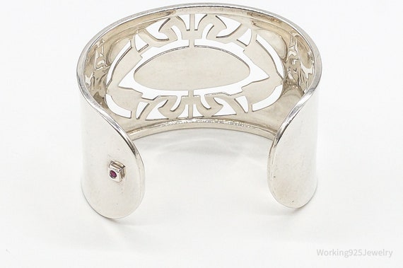 Designer ELLE Ruby Sterling Silver Cuff Bracelet - image 4