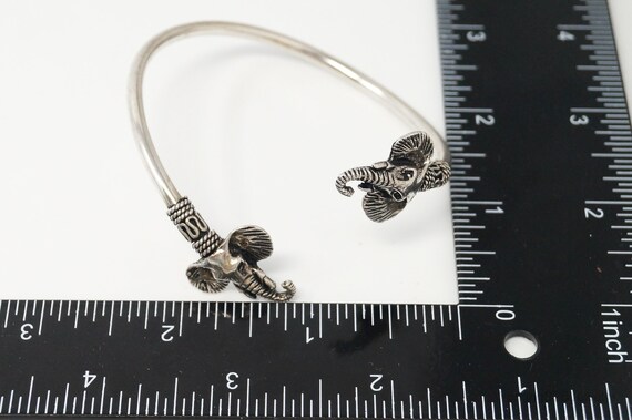 Vintage Elephant Heads Sterling Silver Wrap Brace… - image 6