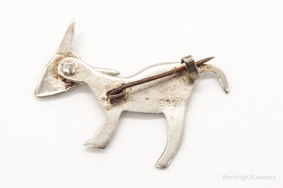 Antique Mechanical Donkey Sterling Silver Brooch … - image 6