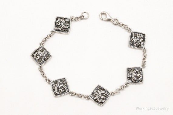 Vintage Art Deco Style Marcasite Sterling Silver … - image 3