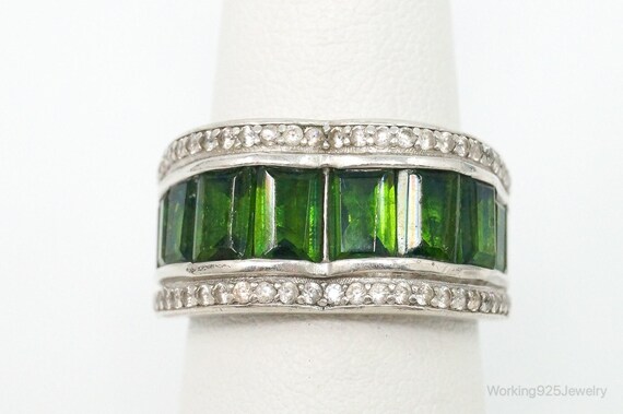 Designer Lab Emerald Cubic Zirconia Sterling Silv… - image 1