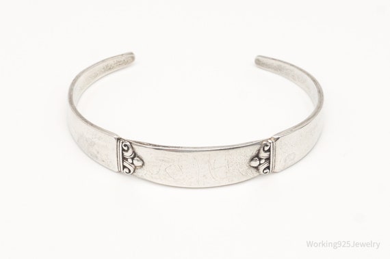 Antique Initials Name Plate Sterling Silver Cuff … - image 2