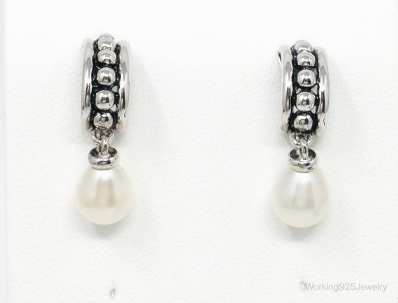 Designer Pearl Sterling Silver Earrings - image 1