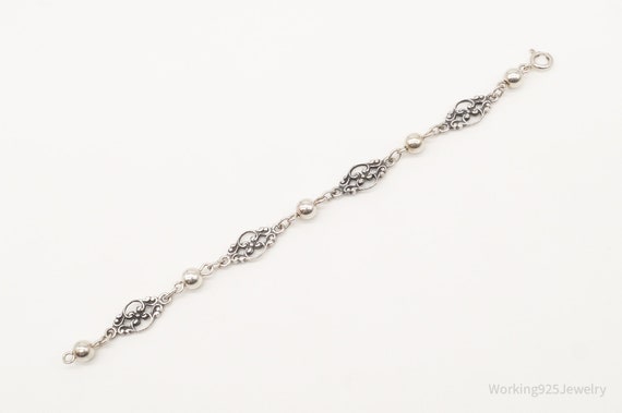 Vintage Art Nouveau Style Sterling Silver Bracelet - image 7