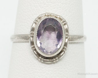 Antique Amethyst 835 Silver Ring - Size 5.75