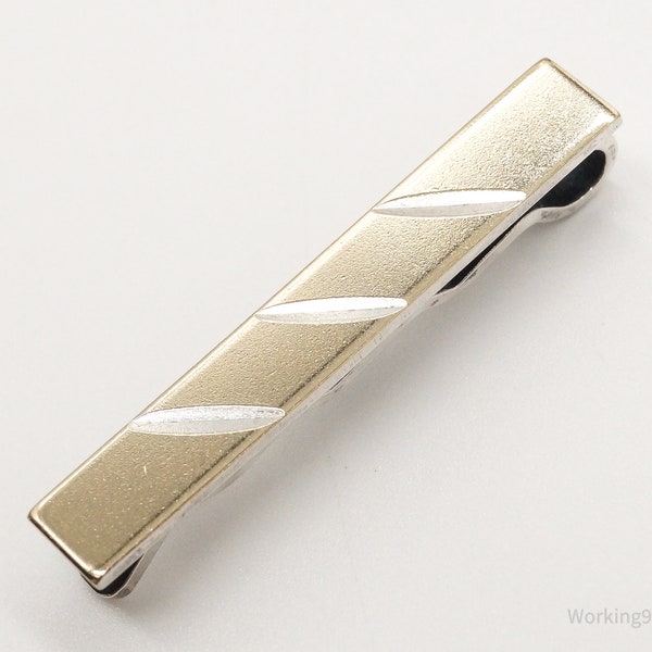 Rare Vintage Norway Modernist Aksel Holmsen Two Tone Sterling Silver Tie Clip