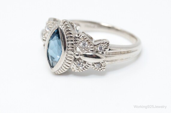 Vintage London Blue Topaz Cubic Zirconia Ring Ste… - image 4