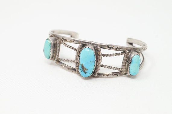 Vintage Native American Unsigned Turquoise Sterli… - image 3
