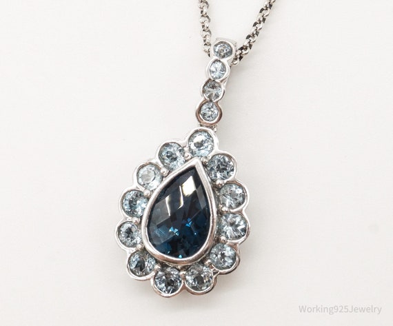 Vintage Blue Topaz Sterling Silver Necklace - image 4