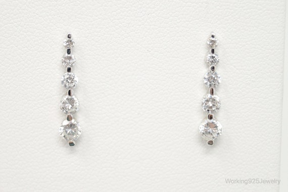 Cubic Zirconia Sterling Silver Earrings - image 4