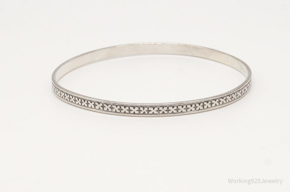 Antique Art Deco Sterling Silver Bangle Bracelet - image 4