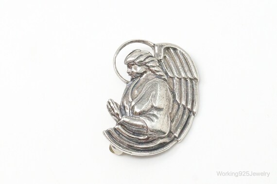 Vintage Designer Jezlaine Angel Praying Sterling … - image 3