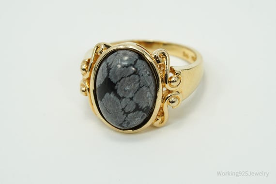 Designer Ross Simons Snowflake Obsidian Gold Over… - image 4