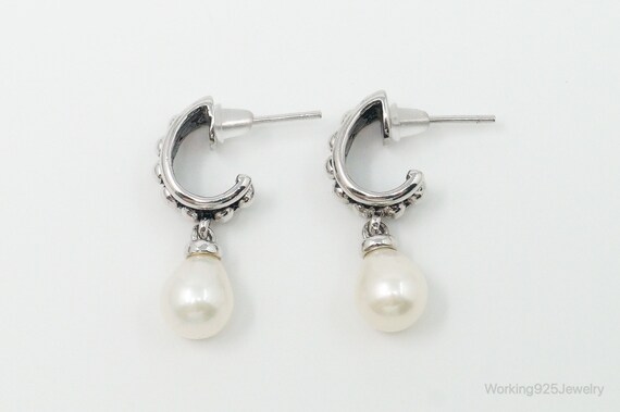 Designer Pearl Sterling Silver Earrings - image 6