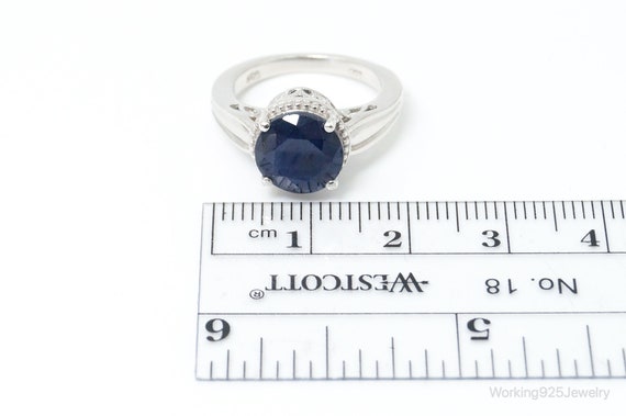 Vintage Art Deco Style Sapphire Sterling Silver R… - image 6