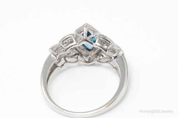 Vintage London Blue Topaz Cubic Zirconia Ring Ste… - image 5