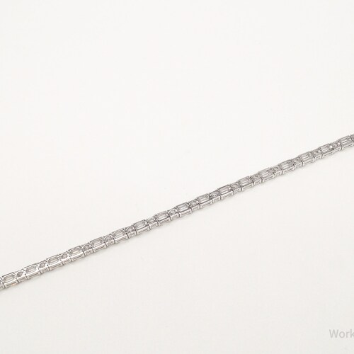 Shops Vintage Platinum Clad Cubic Zirconia Sterling Silver Tennis Bracelet