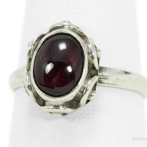 Vintage Rhodolite Garnet Sterling Silver Ring - Size 7