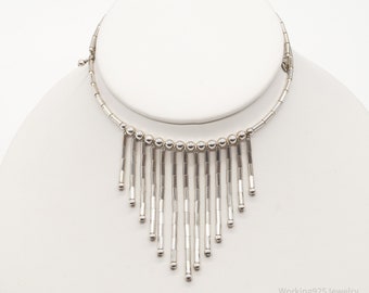Vintage Western Designer Carolyn Pollack Relios Bead Sterling Silver Necklace