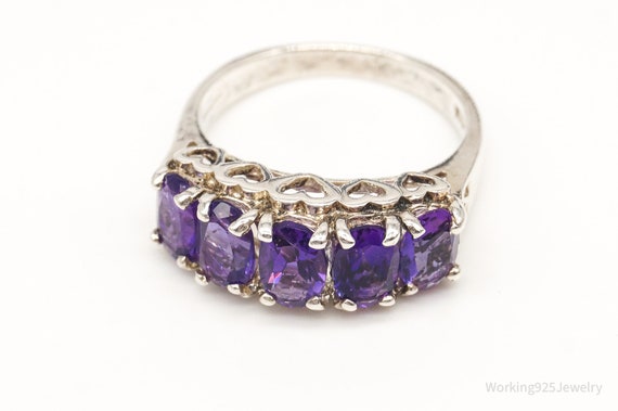 Vintage Designer CNA Amethyst Sterling Silver Rin… - image 3