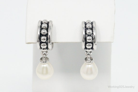 Designer Pearl Sterling Silver Earrings - image 4