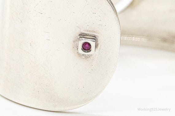 Designer ELLE Ruby Sterling Silver Cuff Bracelet - image 5
