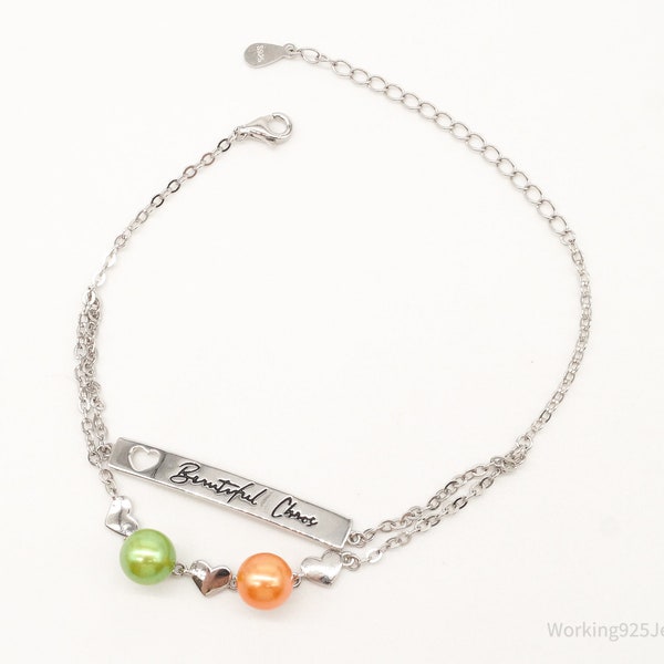 Bracelet chaîne en argent sterling avec perles « Beautiful Chaos » de Ryze