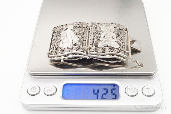 Large Vintage Chinese Silver Intricate 835 Silver… - image 9