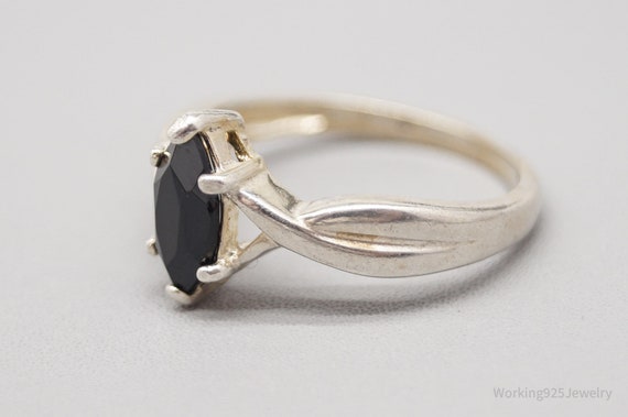 Vintage Avon Black Onyx Sterling Silver Ring - Si… - image 4