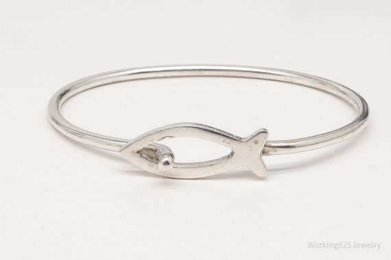 Vintage Fish Sterling Silver Pressure Hook Clasp … - image 4