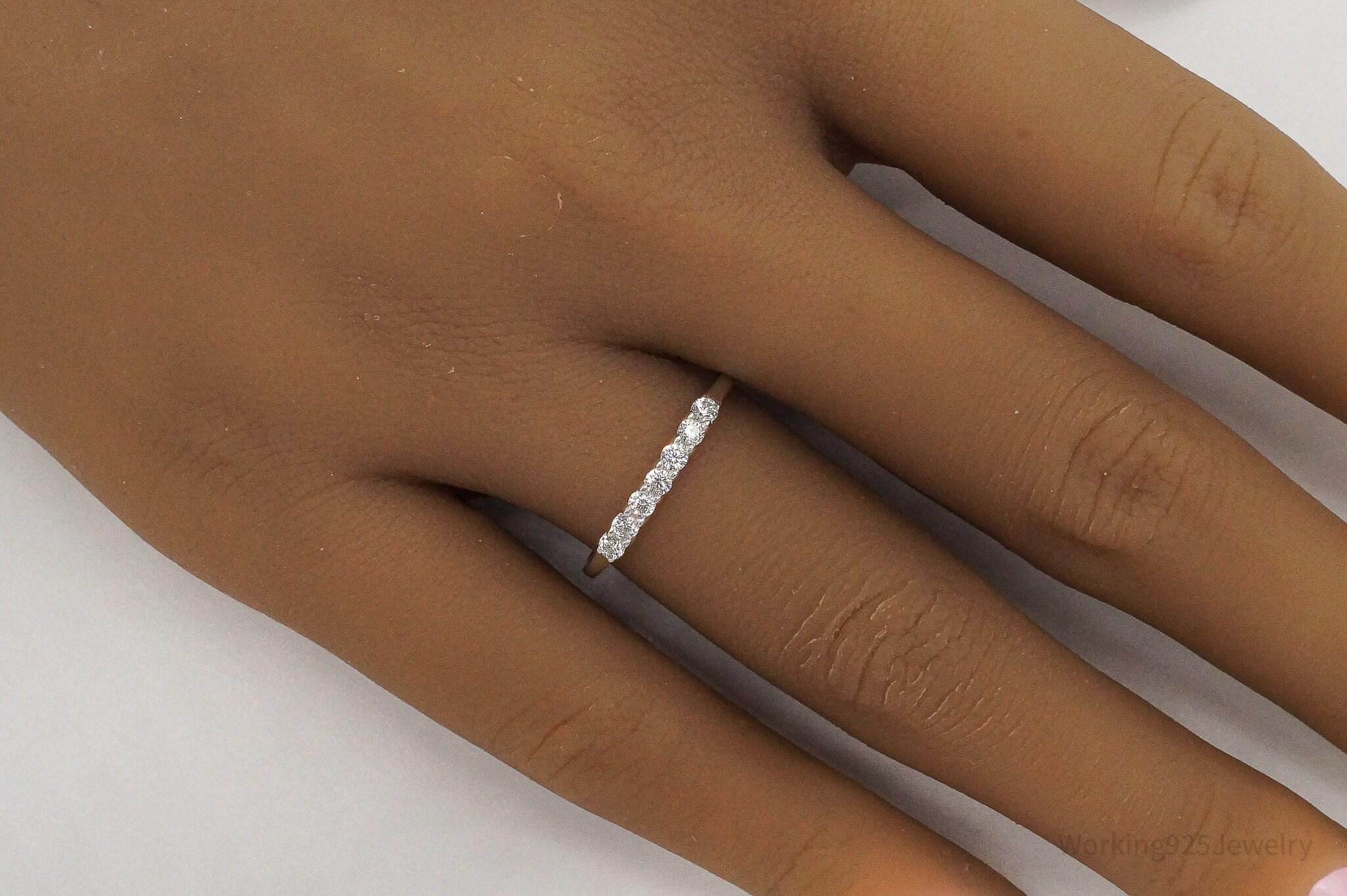 Vintage STE BEE Cubic Zirconia Sterling Silver Ring - Size