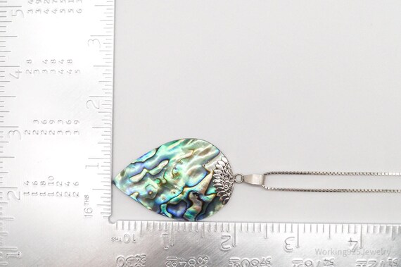 Vintage Large Abalone Paua Shell Sterling Silver … - image 10