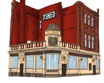 Custom Pub Portrait Illustration: Personalized A4 Print