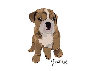 Personalized Dog Illustration: Custom Pet Portrait Print