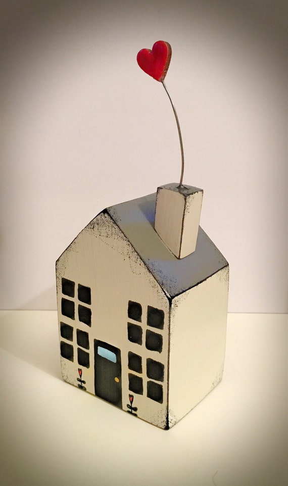 Handcrafted from Pine wood Cute Miniature House Ornament