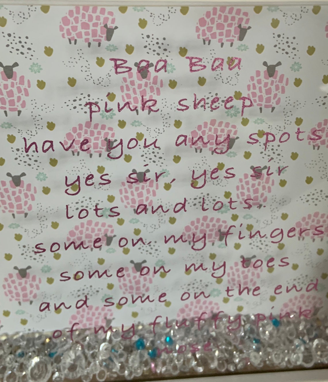 Baa Baa Pink Sheep Nursery Rhyme Wooden Box Frame Etsy