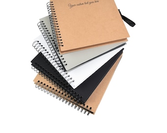 Personalised Text  Spiral Bound Scrapbook Album: 100 Thick Pages, DIY Memory Book
