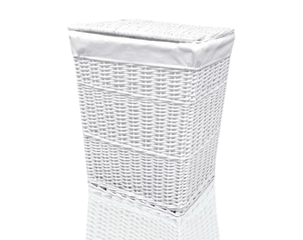 Wicker laundry basket white