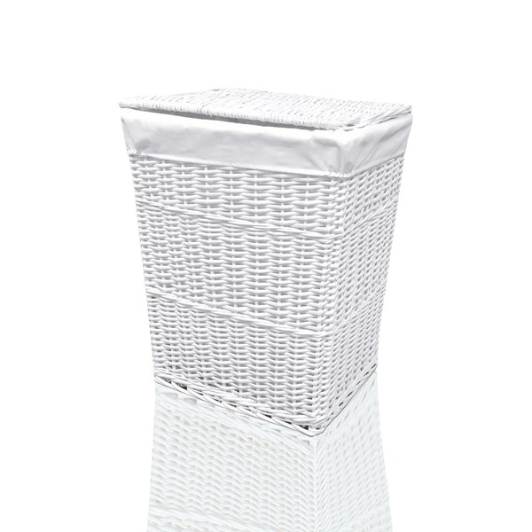 Wicker laundry basket white