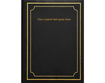 Personalised Custom Text Large Black Self Adhesive Photo Album with 40 Sheets, 80 Sides, Holds 10.8 x 7.5'' Photos