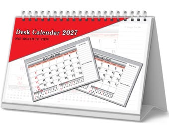 2027 One Month to View UK Stand Alone Desk Office Table Calendar Planner by Arpan