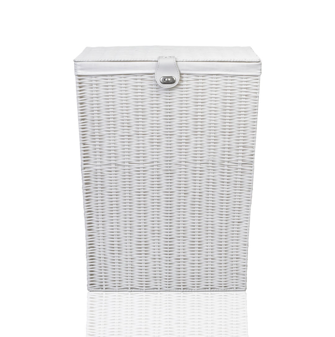 Laundry Basket Hand Woven White Linen Etsy UK