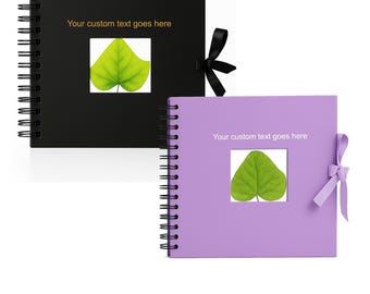 Personalised Text Scrapbook, Memory Book, 26 x 25 cm Photo Album 25 Sheets/Pages Thick Art & Craft Paper Hardcover Book with Ribbon Closure
