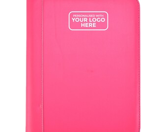 Personalised Logo A4 Zipped Executive Portfolio Folder Conference Office Folder with Calculator Notepad Pen Holder