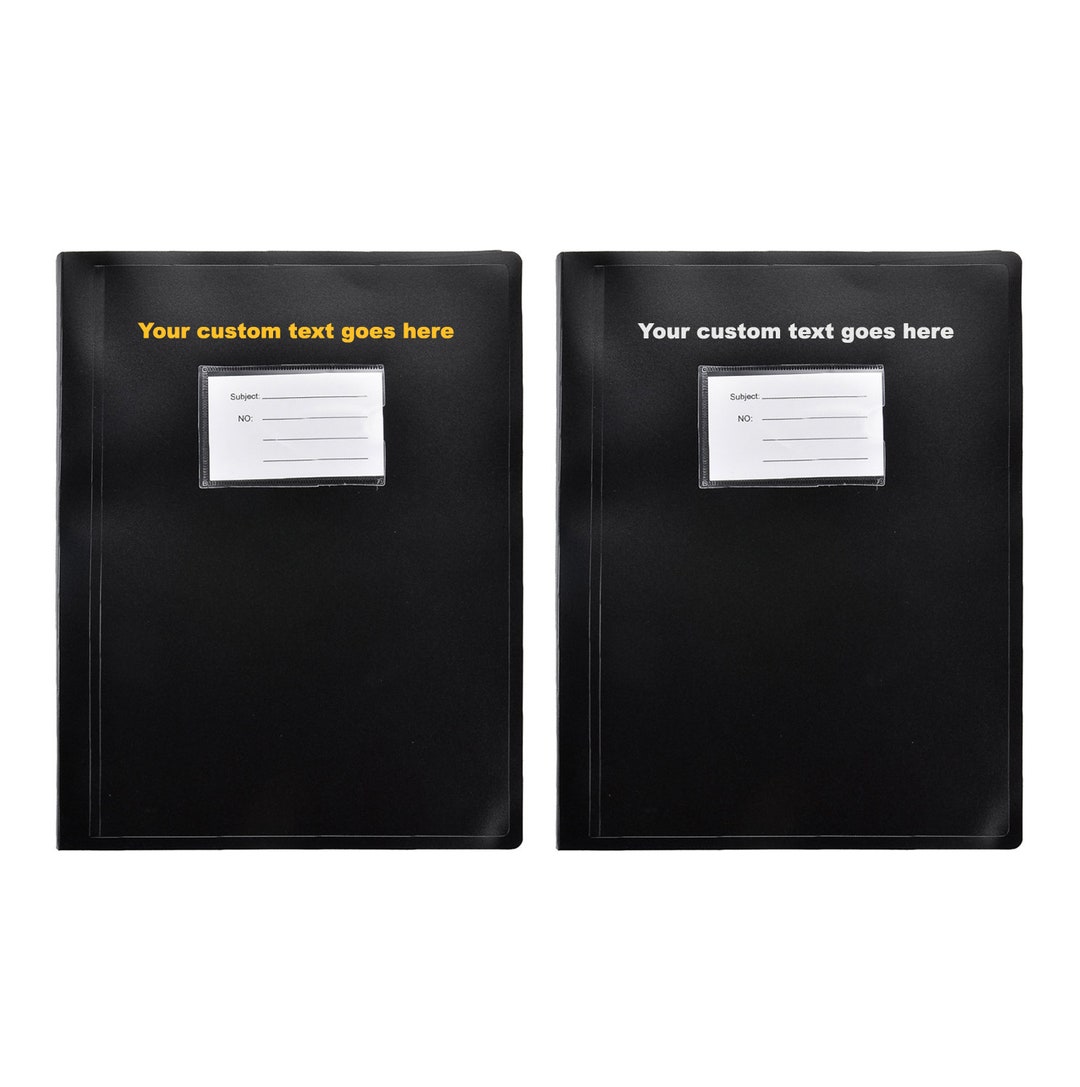 Personalised Custom Black A4 Display Book Folder Flexible Cover