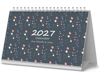 2027 One Month to View UK Stand Alone Desk Office Table Calendar, School Year Planner, Runs From 1st-Jan 2027 to Dec 2027 by Arpan